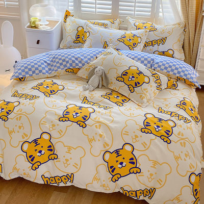 Planta Patrón de algodón de ropa de cama cepillada Conjunto para 2,2 m 7 pies cama Diseño simple