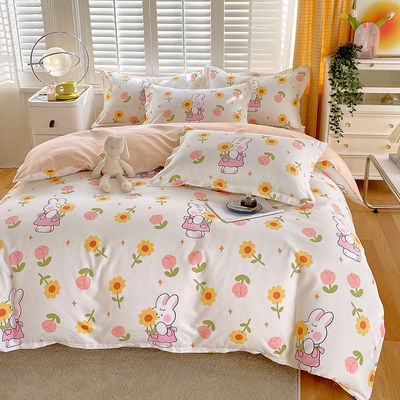 Planta Patrón de algodón de ropa de cama cepillada Conjunto para 2,2 m 7 pies cama Diseño simple