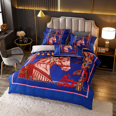 Set de ropa de cama de lujo para el hogar con cortinas a juego y cubierta de edredón personalizable