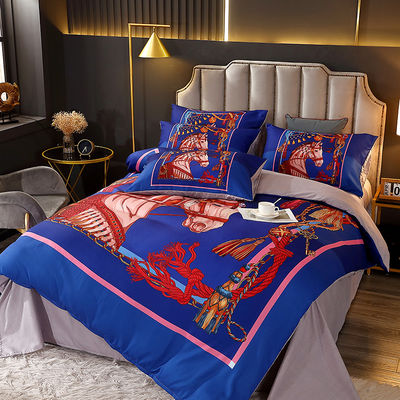 Set de ropa de cama de lujo para el hogar con cortinas a juego y cubierta de edredón personalizable