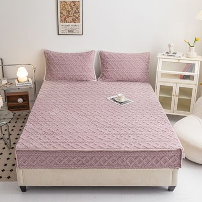 Una sola pieza de invierno cálida de coral de terciopelo cubierta de cama con alfombra antideslizante ideal para el hogar