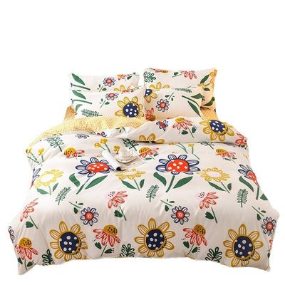 Tamaño personalizado Set de cama de 4 piezas de algodón puro para niños en dormitorio de estudiantes