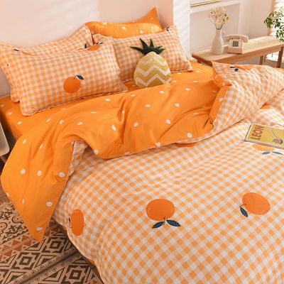Cama de cama de poliéster en color personalizado con cubierta de manta de hoja plana y funda de almohada