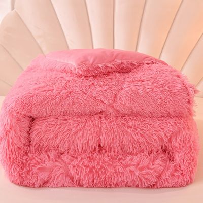 Cubierta de peluche súper suave con terciopelo artificial y ropa de cama rosa 100% de poliéster