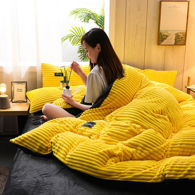 Patrón de rayas Magia de lana Set de ropa de cama de doble cara 4 piezas Colecciones para todas las estaciones