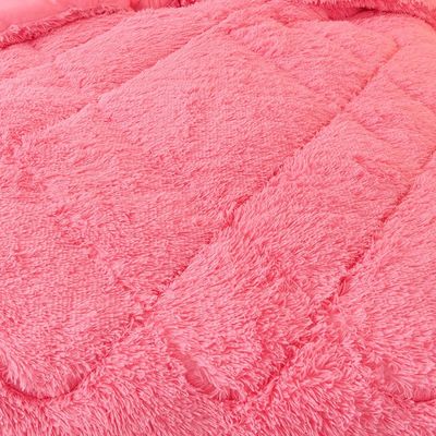 Cubierta de peluche súper suave con terciopelo artificial y ropa de cama rosa 100% de poliéster