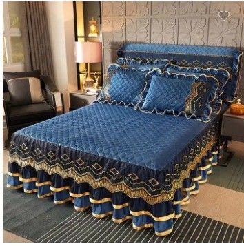 Camas de hotel Conjuntos de fibra de poliéster Plantas florales llenas Cama de cama impresa Sillones de falda ajustados 3pcs Cubierta de cama