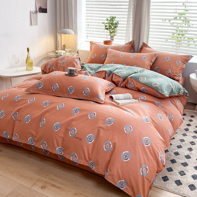 Set de cama de cuatro piezas de bodas, ropa de cama, edredón, colcha, dibujos animados, cama de algodón, sábanas de lujo.