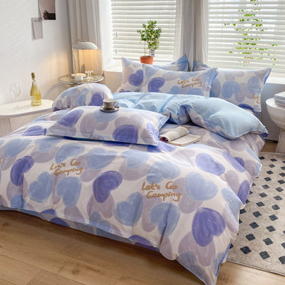 Set de cama de cuatro piezas de bodas, ropa de cama, edredón, colcha, dibujos animados, cama de algodón, sábanas de lujo.