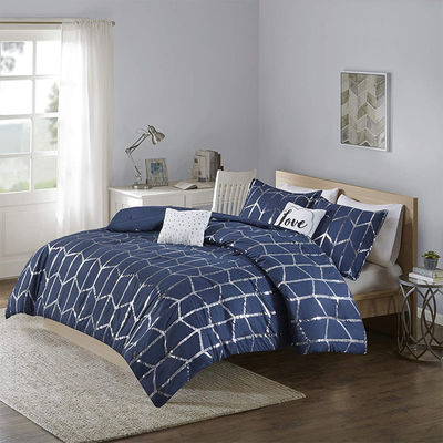 Conjunto de ropa de cama de cada día de temporada de cuatro piezas de diseño de impresión tejida para la cama de hotel
