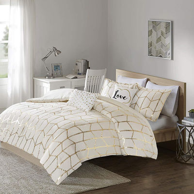 Conjunto de ropa de cama de cada día de temporada de cuatro piezas de diseño de impresión tejida para la cama de hotel