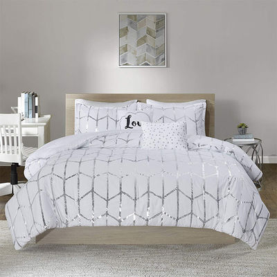 Conjunto de ropa de cama de cada día de temporada de cuatro piezas de diseño de impresión tejida para la cama de hotel