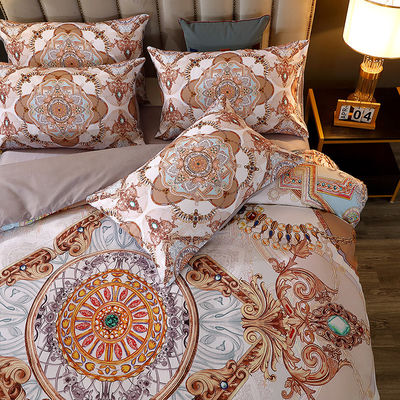 Set de ropa de cama de impresión digital con cubierta de poliéster y sábanas de lujo