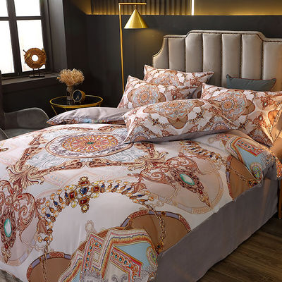 Set de ropa de cama de impresión digital con cubierta de poliéster y sábanas de lujo