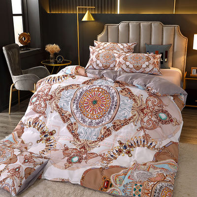 Set de ropa de cama de impresión digital con cubierta de poliéster y sábanas de lujo