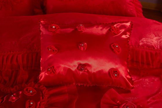 60 Cuenta de alta gama de encaje ropa de cama Jacquard Tejido Reina 100% de algodón orgánico hojas de juego