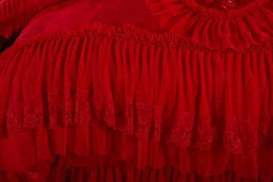 60 Cuenta de alta gama de encaje ropa de cama Jacquard Tejido Reina 100% de algodón orgánico hojas de juego