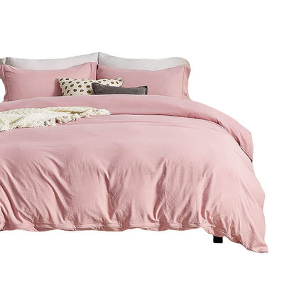 Conjunto de ropa de cama lavable de poliéster con patrón sólido y cierre con cremallera
