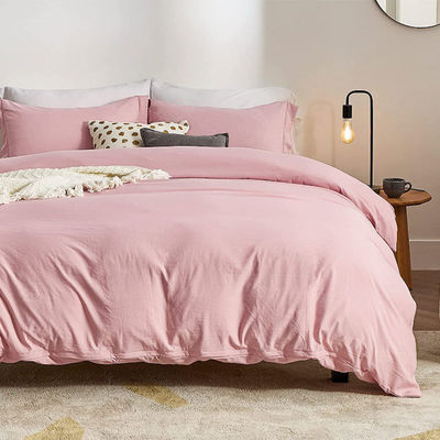 Conjunto de ropa de cama lavable de poliéster con patrón sólido y cierre con cremallera