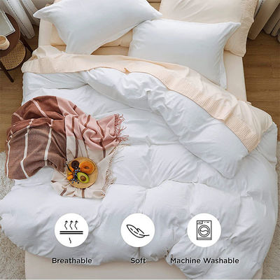 Conjunto de ropa de cama lavable de poliéster con patrón sólido y cierre con cremallera