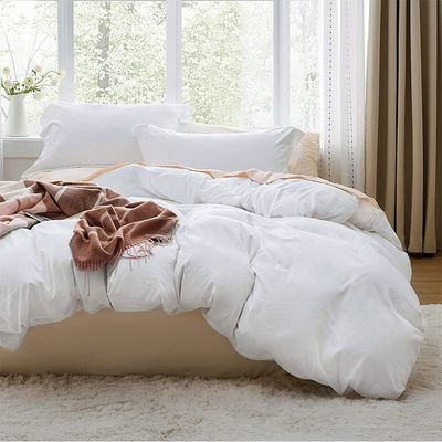 Conjunto de ropa de cama lavable de poliéster con patrón sólido y cierre con cremallera