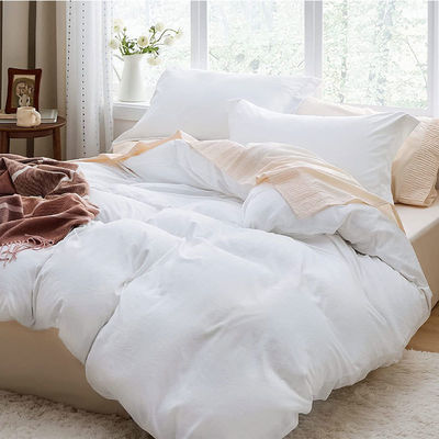 Conjunto de ropa de cama lavable de poliéster con patrón sólido y cierre con cremallera