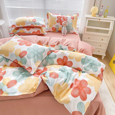 Impresión reactiva de patrón simple de flores de poliéster de ropa de cama para sábanas de lujo