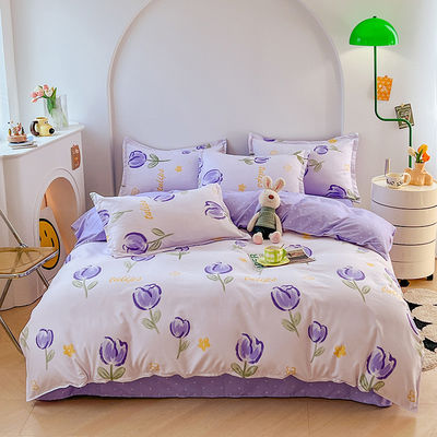 Impresión reactiva de patrón simple de flores de poliéster de ropa de cama para sábanas de lujo