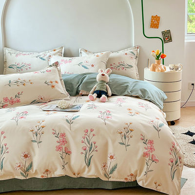 Impresión reactiva de patrón simple de flores de poliéster de ropa de cama para sábanas de lujo