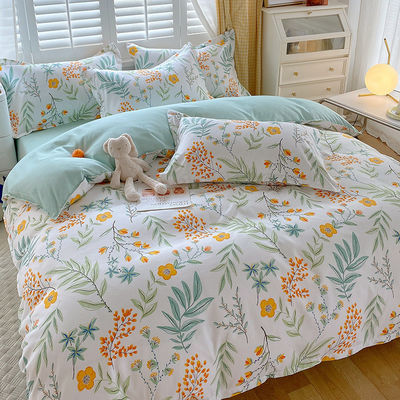 Impresión reactiva de patrón simple de flores de poliéster de ropa de cama para sábanas de lujo