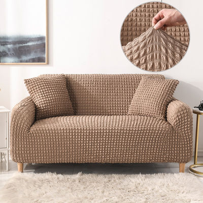 Super elástico de tres asientos de sofá en estilo de lujo ligero con Seersucker tela