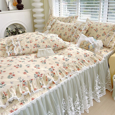 Conjunto de ropa de cama de encaje francés de estilo europeo de cuatro estaciones