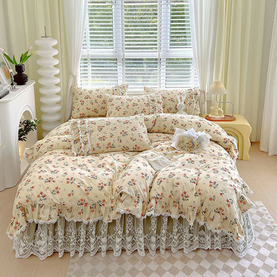 Conjunto de ropa de cama de encaje francés de estilo europeo de cuatro estaciones
