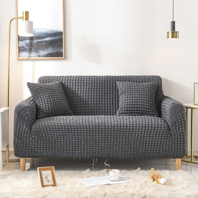 Super elástico de tres asientos de sofá en estilo de lujo ligero con Seersucker tela