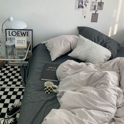 Pequeña cama de algodón fresco sábanas colcha cubierta doble hechizo ropa de cama de moda conjunto de cuatro piezas