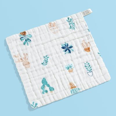 Tejido de algodón orgánico de muselina para bebés 30x30cm 25x50cm en blanco