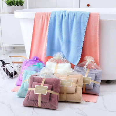 Rápido-Seco 400-600gm Super Absorbente de Microfibra de Coral de lana de baño Toallas de juego para el regalo