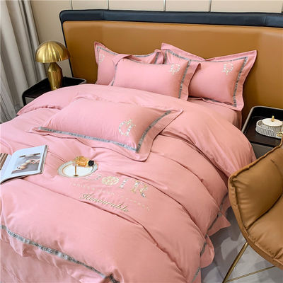 Estándares Nacionales Calidad de resistencia al color 200TC Cama de bordado sábanas planas Set de ropa de cama ASD01