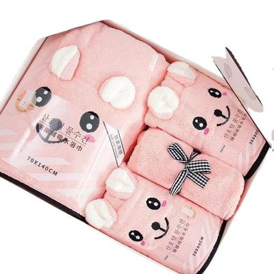 Cuatro piezas de toalla de baño Conjunto de toalla de baño con toque suave Conjunto de toalla de baño de lujo Impreso