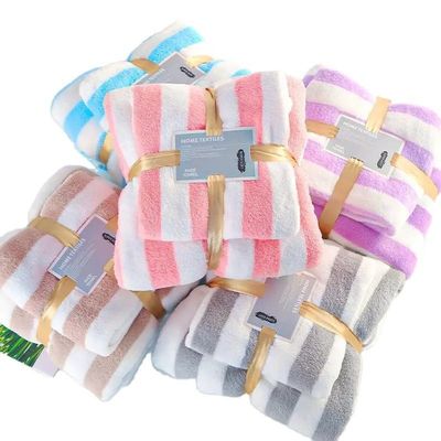 Venda toalla de baño de color sólido de microfibra de coral para el hogar