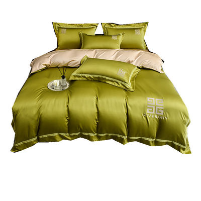 100% de poliéster Tencel bordado ropa de cama conjunto de 4 PCS caja de regalo 1,5m 1,8m de cama sábanas cubierta de cama