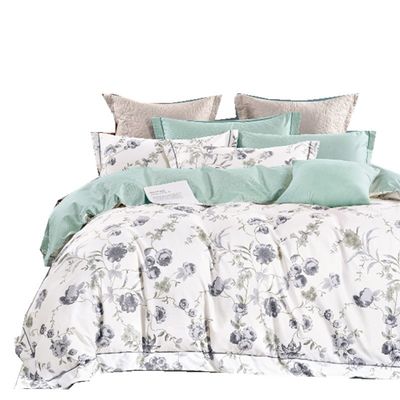 Set de ropa de cama de algodón puro 100% de los años 40 Impresión de sábanas de cama Set de cubierta de edredón para el hogar Colorido