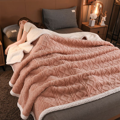 Lujo Super grueso Jacquard Plush Lana de gran tamaño Sherpa manta de cama tirar para las necesidades