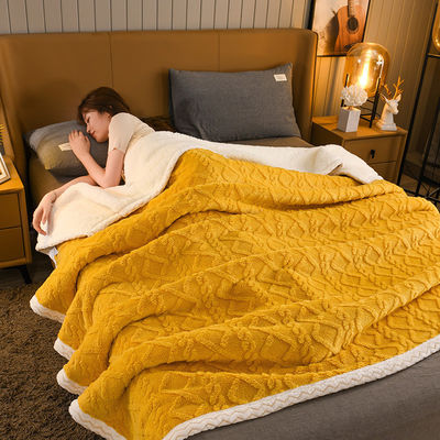 Lujo Super grueso Jacquard Plush Lana de gran tamaño Sherpa manta de cama tirar para las necesidades