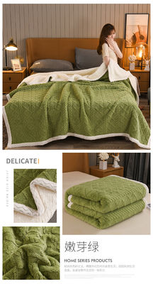 Lujo Super grueso Jacquard Plush Lana de gran tamaño Sherpa manta de cama tirar para las necesidades