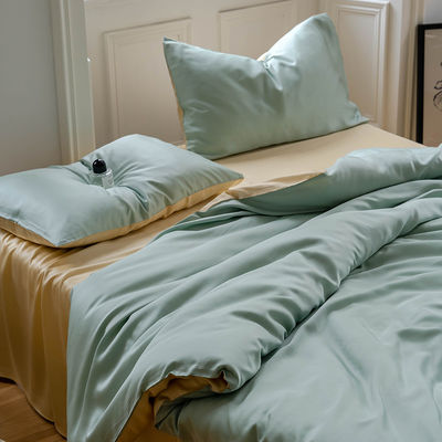 Estándares Nacionales Calidad de Color 4 Pcs 100% Tencel Fibra de Cama Conjunto para Hotel
