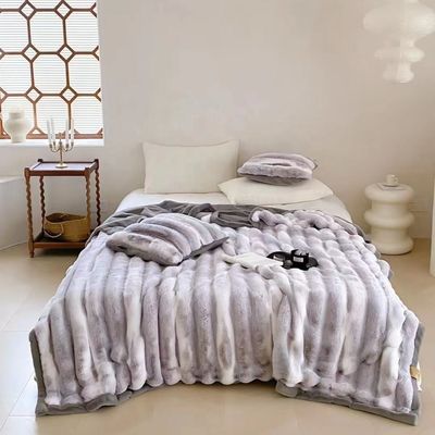 Excelente flanel gris cálido para todas las estaciones Ultra suave peluche gruesa mantas peludas para el sofá