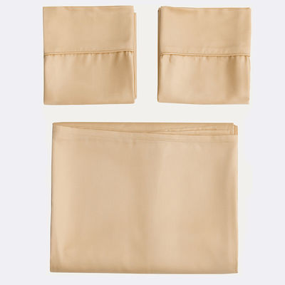 Set de hojas de fibra de bambú natural 60s 300tc 3 piezas almohadilla mantel manta King Queen ropa de cama