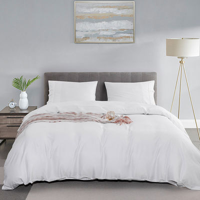 Set de hojas de fibra de bambú natural 60s 300tc 3 piezas almohadilla mantel manta King Queen ropa de cama