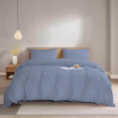 Set de hojas de fibra de bambú natural 60s 300tc 3 piezas almohadilla mantel manta King Queen ropa de cama